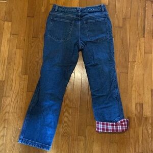 Duluth Trading Co. Red Plaid Lined Denim